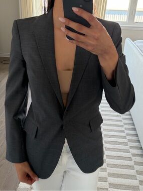 MARLOWE | Gray Women's Blazer - Tailored Single-Button Jacket